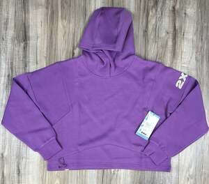 2XU Form Spliced Crop Hoodie Purple Training Sweatshirt Pullover Womens Large